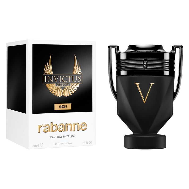 Rabanne Invictus Victory Absolu, Parfum Intense Uomo, 50 ml Spray, Fragranza maschile intensa, legnosa, speziata e ambrata, Profumo Uomo
