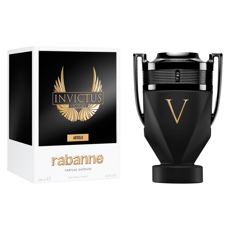 Rabanne Invictus Victory Absolu, Parfum Intense Uomo, 100 ml Spray, Profumo maschile ambrato legnoso speziato, fragranza intensa e persistente