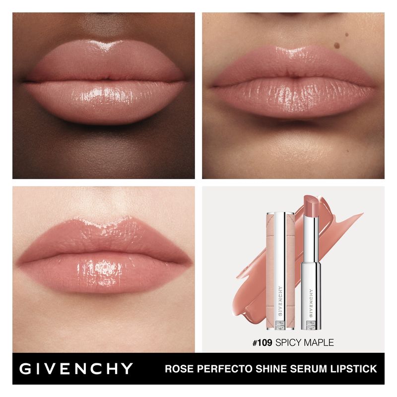 Givenchy Rose Perfecto Shine Serum, Rossetto Idratante Donna, 109 Luminous Beige, 3.2g, Finish Ultra Brillante, Effetto Rimpolpante con Acido Ialuronico Givenchy Rose Perfecto Shine Serum, Rossetto Idratante Donna, 109 Luminous Beige, 3.2g, Finish Ultra Brillante, Effetto Rimpolpante con Acido Ialuronico