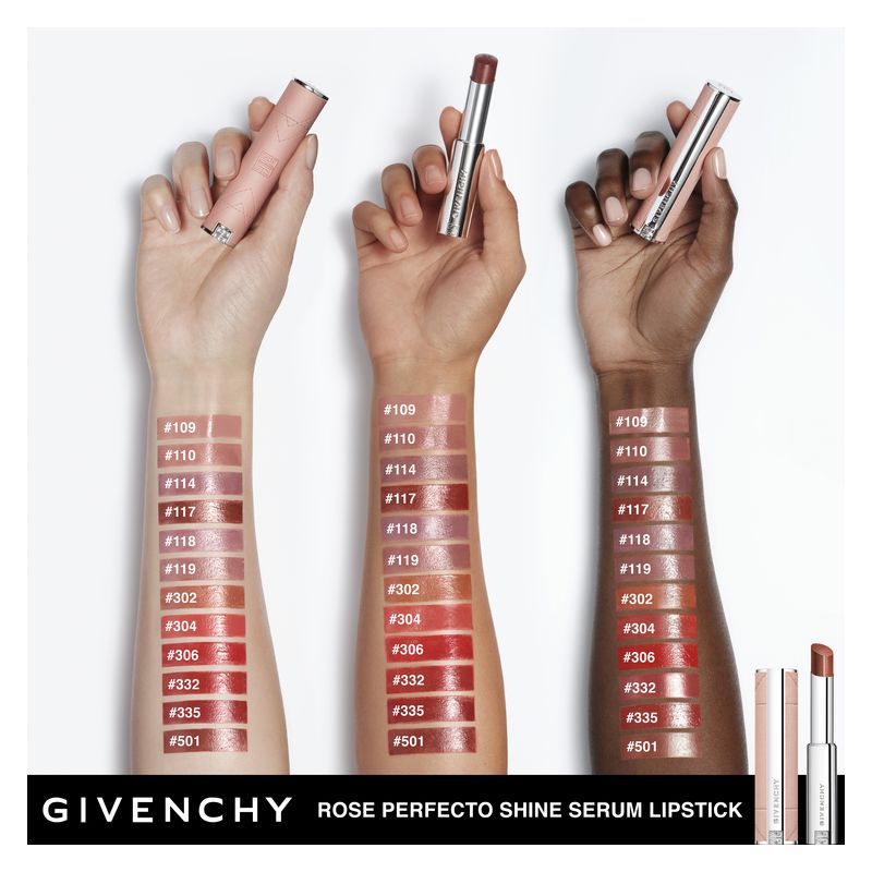 Givenchy Rose Perfecto Shine Serum, Rossetto Idratante Donna, 109 Luminous Beige, 3.2g, Finish Ultra Brillante, Effetto Rimpolpante con Acido Ialuronico Givenchy Rose Perfecto Shine Serum, Rossetto Idratante Donna, 109 Luminous Beige, 3.2g, Finish Ultra Brillante, Effetto Rimpolpante con Acido Ialuronico
