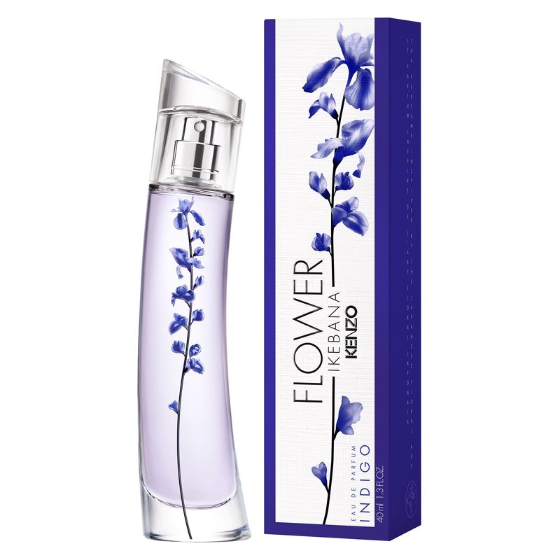 Kenzo Flower Ikebana Indigo, Eau de Parfum Donna, 40 ml Spray, Profumo Floreale Ambrato con Note di Iris, Vaniglia Blu e Inchiostro Indaco