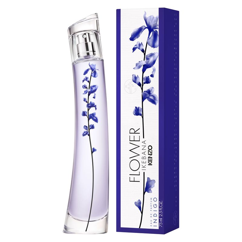 Kenzo Flower Ikebana Indigo, Eau de Parfum Donna, 75 ml Spray, Profumo Floreale Ambrato con note di Iris, Vaniglia Blu e Inchiostro Indaco