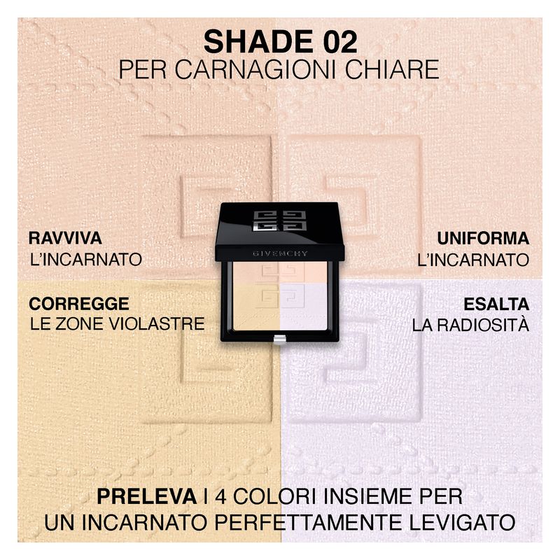 Givenchy Prisme Libre Pressed Powder, Cipria Compatta Fissante Mat, Donna, 9.5 g, Colore 02 Satin Blanc, Uniformante e Idratante a Lunga Tenuta