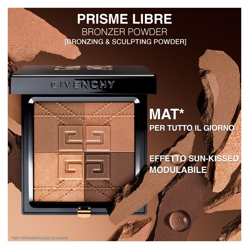 Givenchy Prisme Libre Bronzing Powder, Terra Abbronzante Contouring Donna, 7 g, 4 Colori 001 Mousseline Bronzée, Finish Mat Luminoso e Naturale Givenchy Prisme Libre Bronzing Powder, Terra Abbronzante Contouring Donna, 7 g, 4 Colori 001 Mousseline Bronzée, Finish Mat Luminoso e Naturale