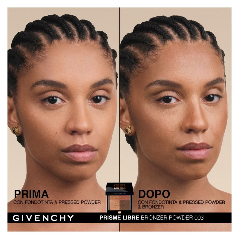 Givenchy Prisme Libre Bronzing Powder, Terra Abbronzante 4 Colori, 7 g, 003 Organza Bronzé, Polvere Viso per Contouring, Effetto Sunkissed Naturale