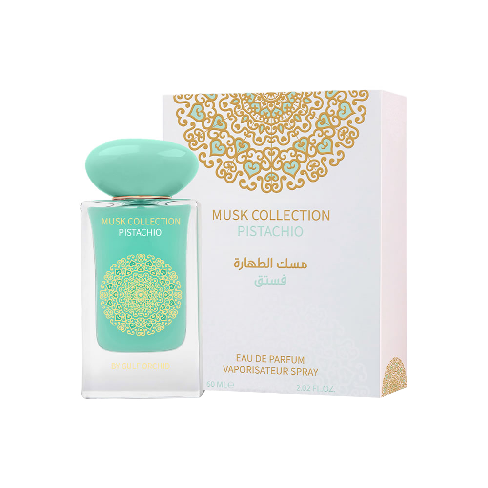 Gulf Orchid Musk Collection Pistachio, Eau de Parfum Unisex, 60 ml Spray, Profumo Gourmand con note di pistacchio, vaniglia e muschio Gulf Orchid Musk Collection Pistachio, Eau de Parfum Unisex, 60 ml Spray, Profumo Gourmand con note di pistacchio, vaniglia e muschio