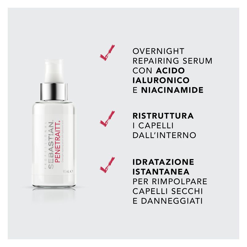 PROFESSIONAL SEBASTIAN PENETRAITT OVERNIGHT REPAIRING SERUM WHIT HYALURONIC ACID