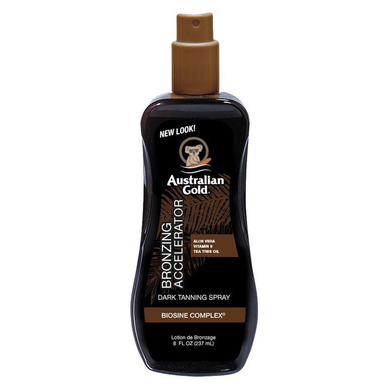Australian Gold Bronzing Accelerator Dark Tanning Spray, Intensificatore Abbronzatura con Bronzer, Unisex, 237 ml, Acceleratore Solare Idratante Australian Gold Bronzing Accelerator Dark Tanning Spray, Intensificatore Abbronzatura con Bronzer, Unisex, 237 ml, Acceleratore Solare Idratante