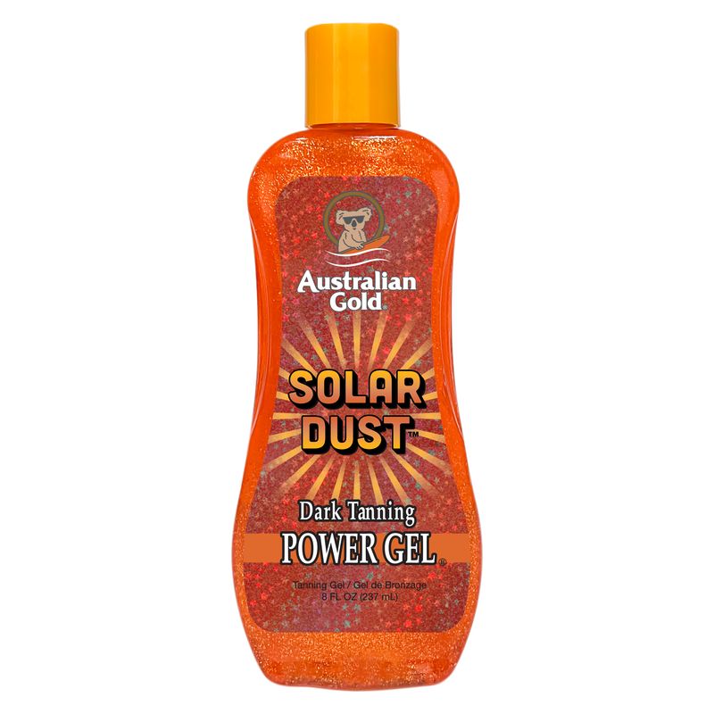 Australian Gold Solar Dust Dark Tanning Power Gel, Gel Abbronzante Idratante e Antiossidante, 237 ml, Per Abbronzatura Intensa Indoor e Outdoor Australian Gold Solar Dust Dark Tanning Power Gel, Gel Abbronzante Idratante e Antiossidante, 237 ml, Per Abbronzatura Intensa Indoor e Outdoor