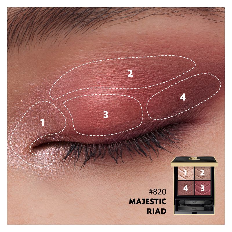 Yves Saint Laurent Couture Mini Clutch, Palette Ombretti Occhi, 820 Majestic Riad, 4g, Lunga Tenuta con Finish Multipli, Make-Up di Lusso