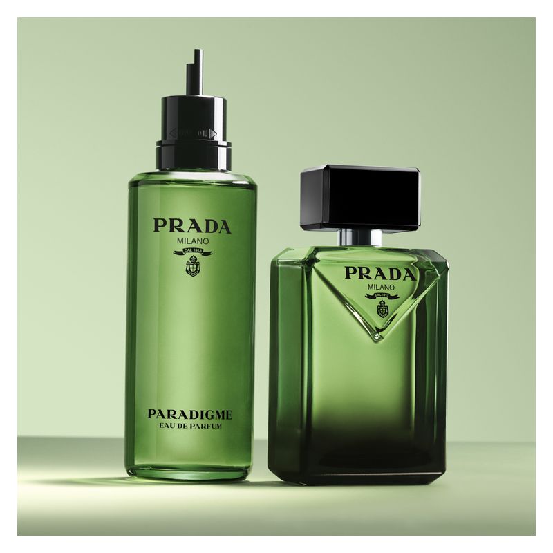 Prada Paradigme, Eau de Parfum Uomo, 100 ml Spray Ricaricabile, Profumo Maschile Ambrato Legnoso, Idea Regalo