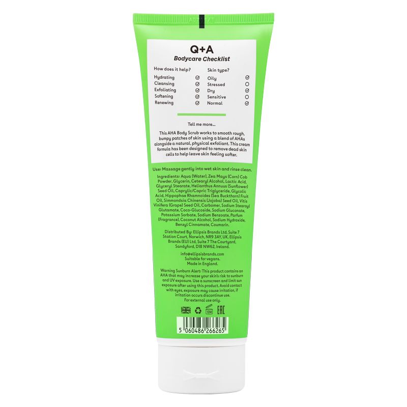 Q+A BODY SCRUB AHA EXFOLIATOR