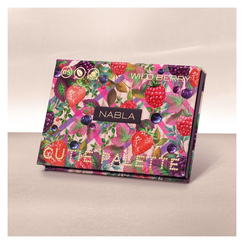 NABLA Cutie Palette Wild Berry, Palette Ombretti 6 Colori, 9 g, Finish Luminosi e Matte, Tonalità Frutti Rossi per un Trucco Occhi Intenso e Vibrante