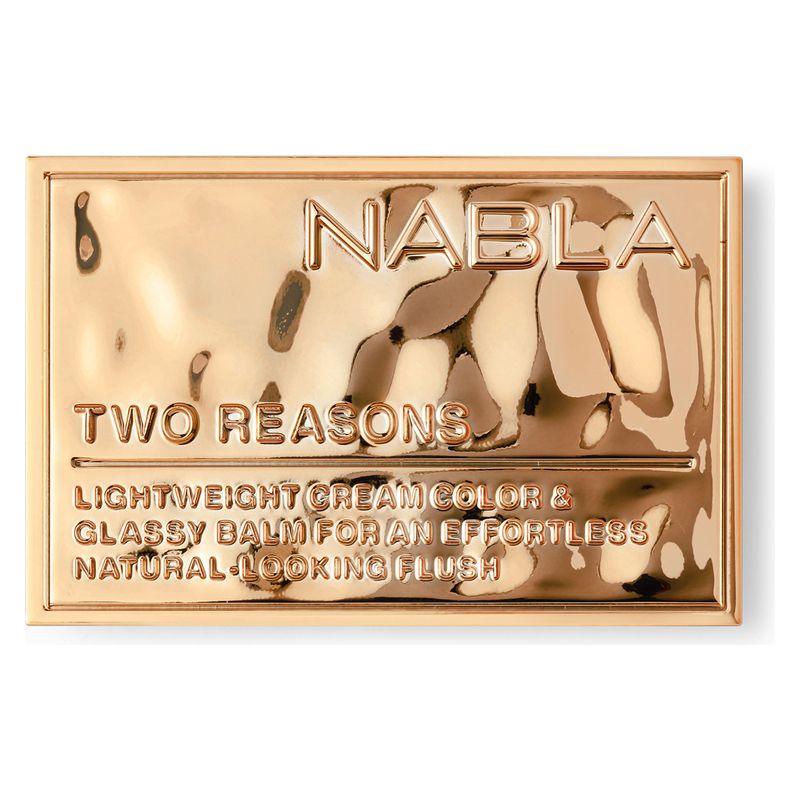 NABLA Two Reasons, Duo Labbra e Guance Effetto Luminoso, Colore Sugar Rose, 5 g, Cosmetico Multiuso con Cream Color e Glassy Balm per un look radioso