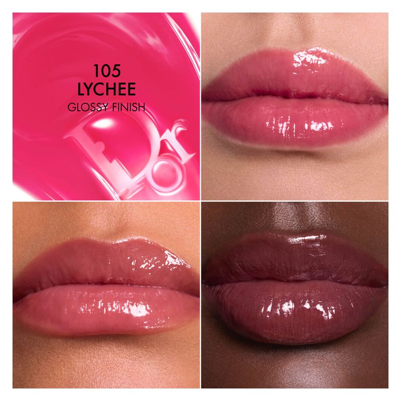 DIOR Addict Lip Glow Butter, Trattamento Labbra Donna, 10 ML, Colore 105 Lychee, Idratante, Effetto Volumizzante e Finish Brillante, Gloss