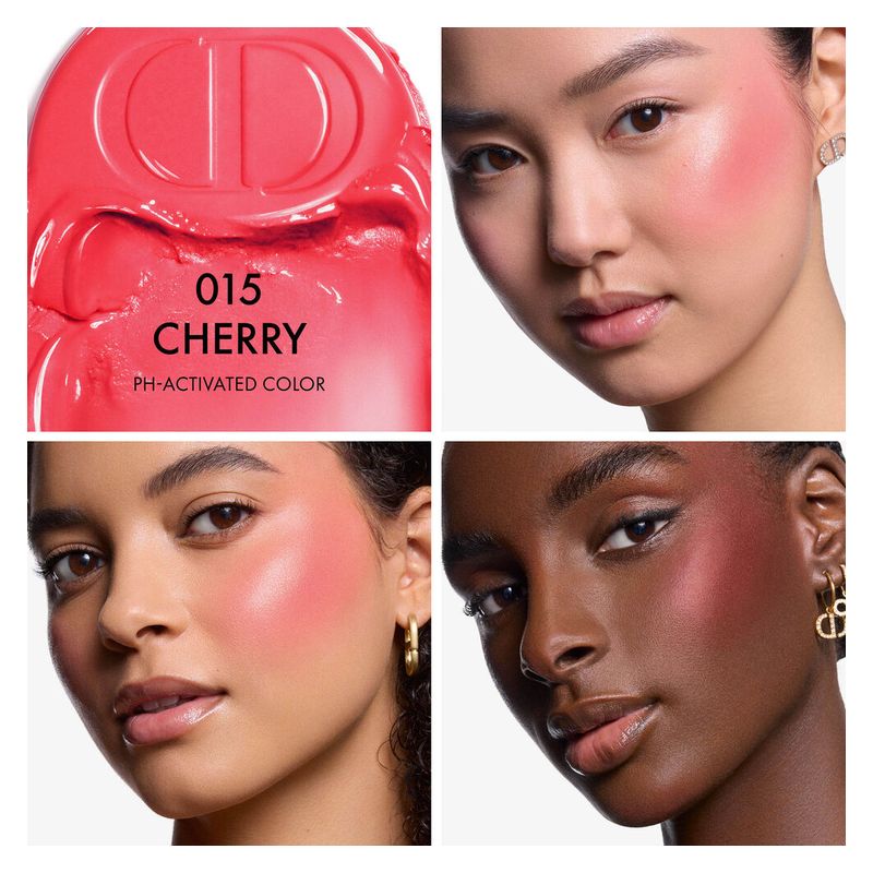 DIOR Backstage Rosy Glow Stick, Blush in Stick Luminoso pH Reagente, Colore 015 Cherry, 6 g, Effetto Bonne Mine Naturale, Lunga Tenuta e Idratante