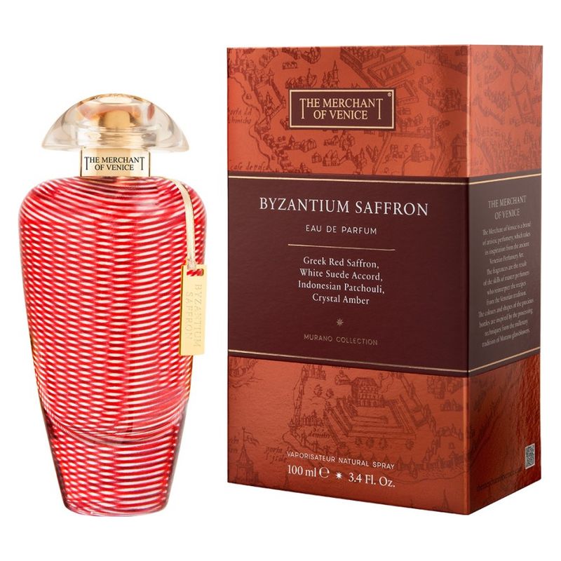 The Merchant Of Venice Murano Collection Byzantium Saffron, Eau de Parfum Unisex, 100 ml Spray, Profumo Ambrato Speziato con Zafferano e Patchouli