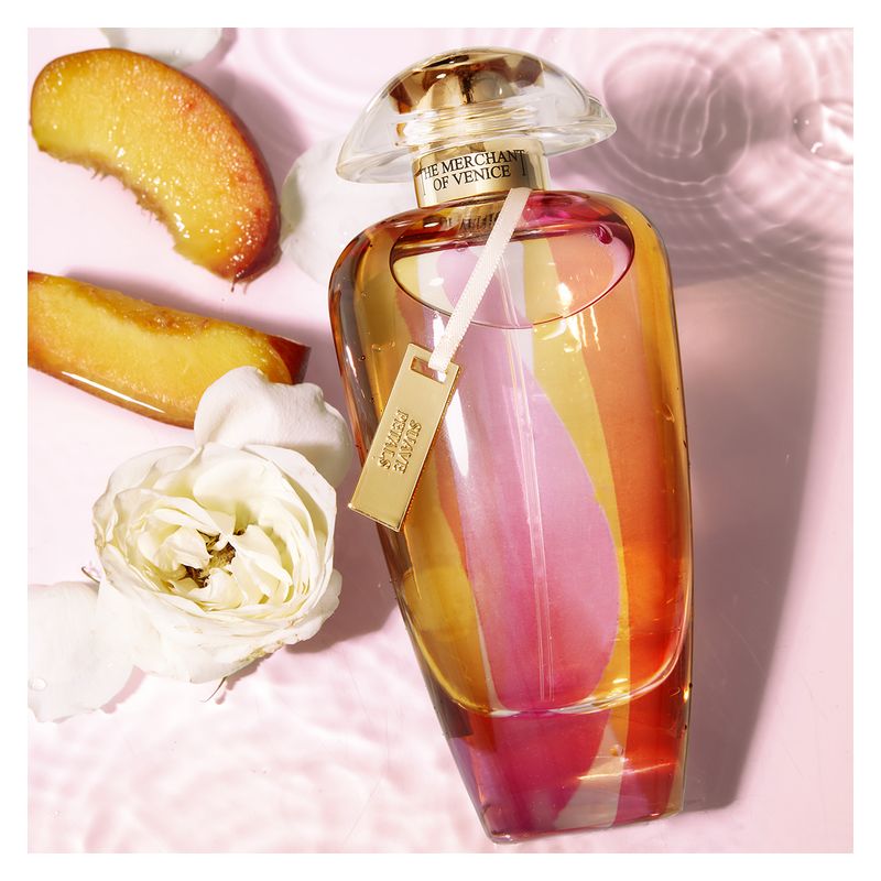 The Merchant Of Venice Murano Collection Suave Petals, Eau de Parfum Donna, 100 ml Spray, Profumo Floreale Fruttato con note di Pesca, Rosa e Vaniglia