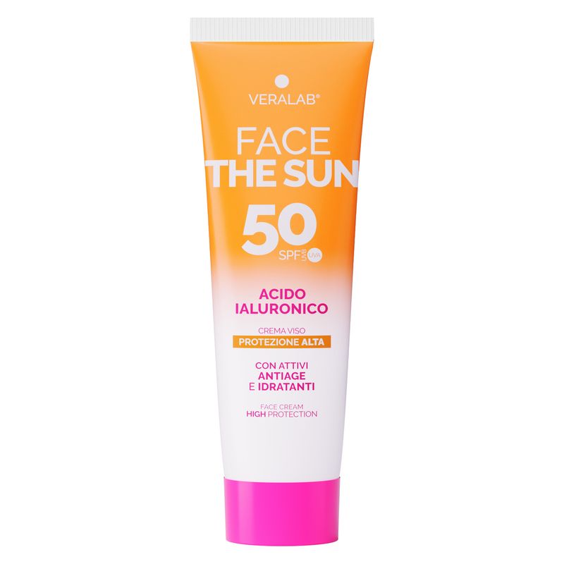 VERALAB FACE THE SUN CREMA VISO PROTEZIONE ALTA ACIDO IALURONICO SPF 50