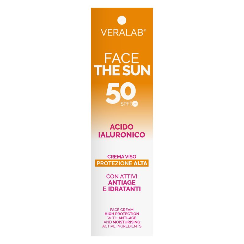 VERALAB FACE THE SUN CREMA VISO PROTEZIONE ALTA ACIDO IALURONICO SPF 50