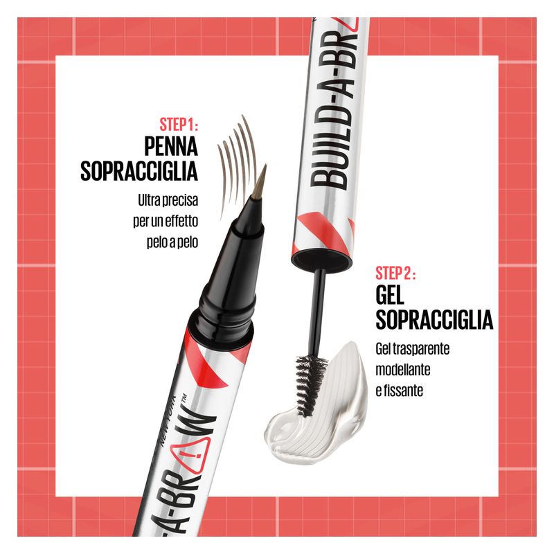 Maybelline BUILD-A-BROW - PENNA SOPRACCIGLIA 2-IN-1