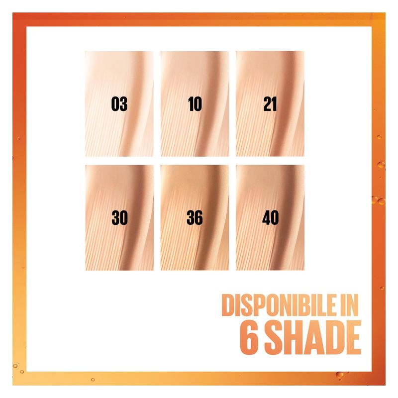 Maybelline Super Stay 24H Skin Tint, Fondotinta in Siero Donna, 30 ml, Colore 36 Warm Sun, Lunga Tenuta con Vitamina C, Finish Luminoso e Naturale