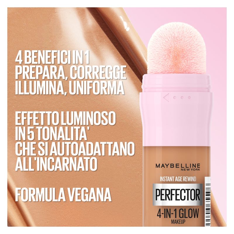 Maybelline - INSTANT AGE REWIND PERFECTOR 4 in 1 Glow - Fondotinta illuminante e base trucco Maybelline - INSTANT AGE REWIND PERFECTOR 4 in 1 Glow - Fondotinta illuminante e base trucco
