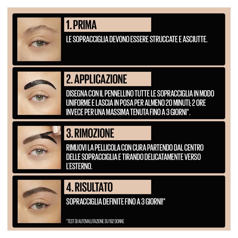 Maybelline TATTOO BROW PEEL OFF - Tinta sopracciglia