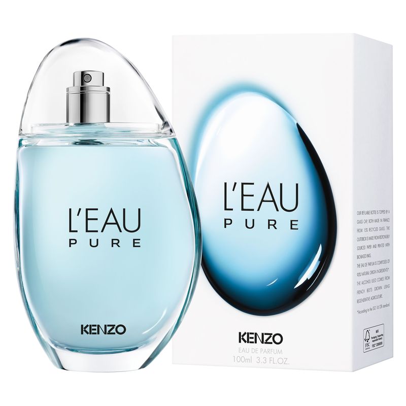 Kenzo L'Eau Pure, Eau de Parfum Unisex, 100 ml Spray, Fragranza fresca e intensa, Profumo agrumato e acquatico con note di lavanda e sandalo