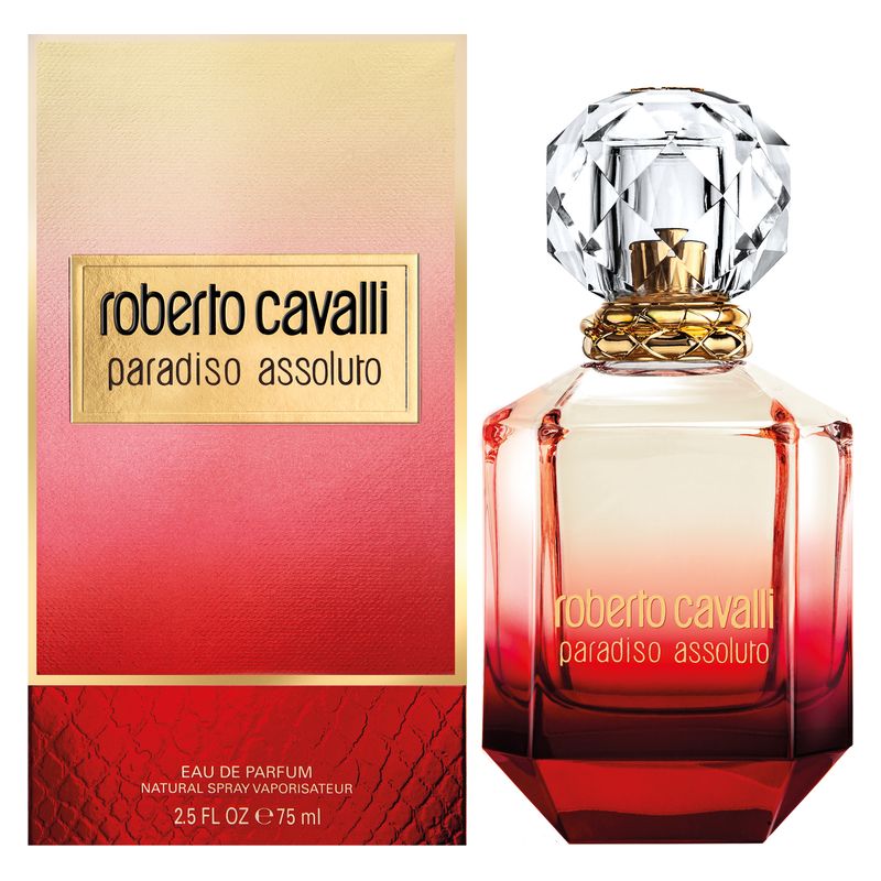 Roberto Cavalli Paradiso Assoluto, Eau de Parfum Donna, 75 ml Spray, Profumo femminile sensuale e seducente, Fragranza Chypre Floreale