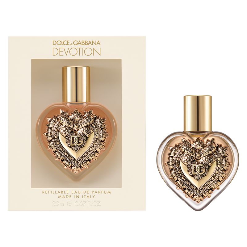 Dolce & Gabbana Devotion, Eau de Parfum Donna, 20 ml Spray, Profumo Ambrato Vanigliato Gourmand con note di Limone Candito e Fiori d'Arancio