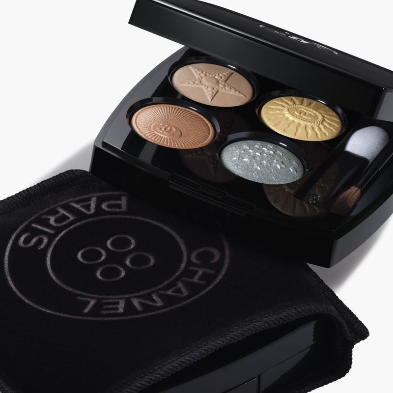CHANEL Les 4 Ombres Boutons, Palette Ombretti 4 Colori, 2 g, 229 Boutons Stellaire, Edizione Limitata, Make-up occhi con finish luminoso e satinato
