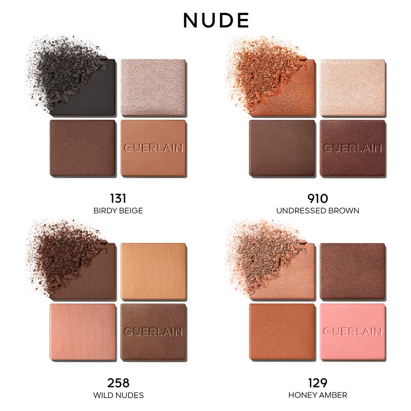 Guerlain Ombres G, Palette Ombretti 4 Colori, 870 Emerald Feather, Lunga Tenuta e Finish Multi-Effetto, Colore Intenso con Pigmenti Vibranti