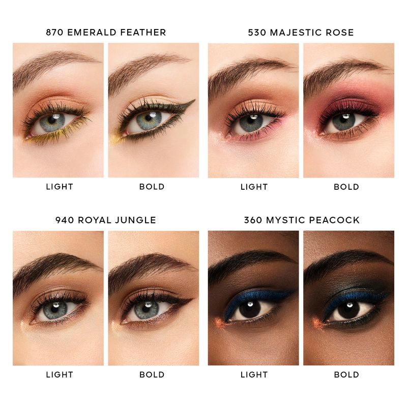 Guerlain Ombres G, Palette Ombretti 4 Colori, 870 Emerald Feather, Lunga Tenuta e Finish Multi-Effetto, Colore Intenso con Pigmenti Vibranti