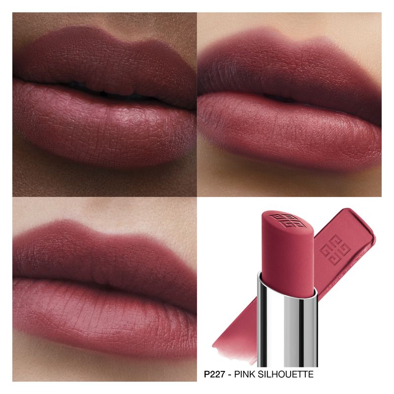 Givenchy Le Rouge Velvet Matte, Rossetto Idratante Lunga Tenuta, 2.3 g, P227 Pink Silhouette, Finish Matte Effetto Velluto e Volumizzante