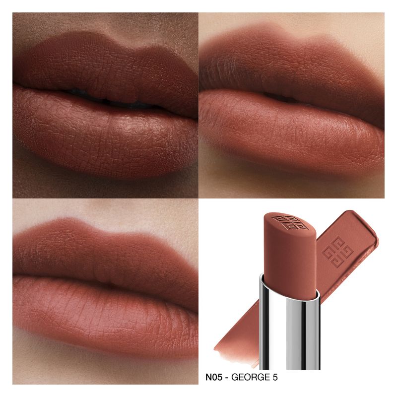 Givenchy Le Rouge Velvet Matte, Rossetto Donna, N05 George 5, 2.3 g, Finish Blurring Matte Naturale, Idratante e Volumizzante a Lunga Tenuta