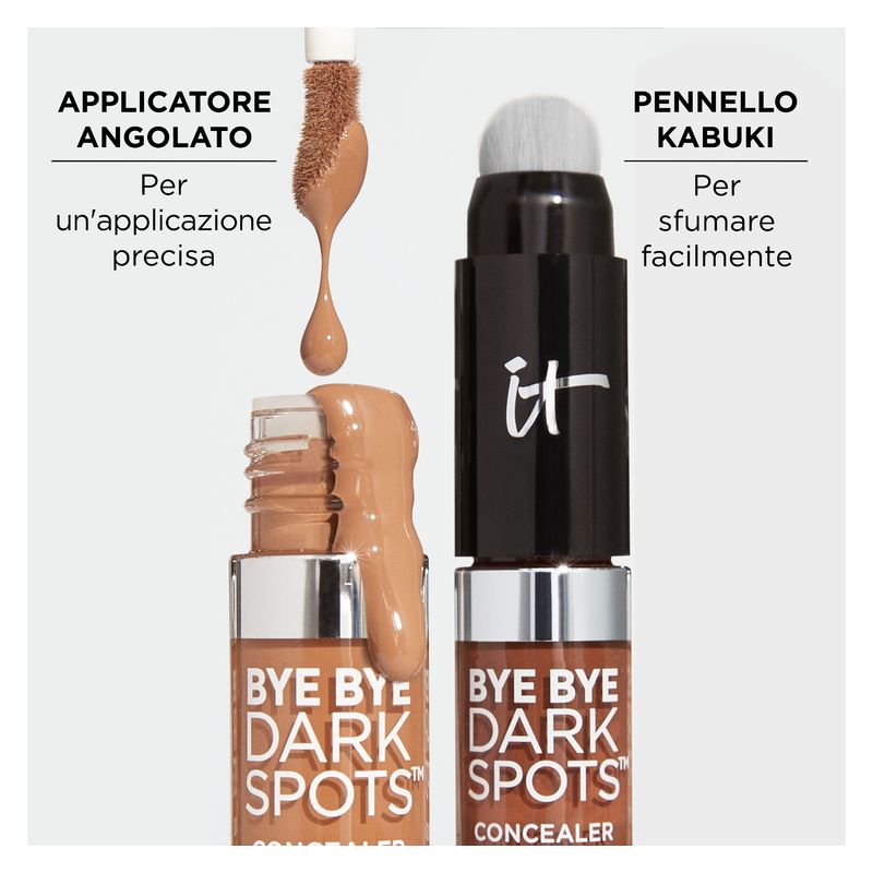 IT Cosmetics Bye Bye Dark Spots Concealer + Serum, Correttore Viso, 6,7 ml, 51 Rich Warm, Coprenza Media e Idratante, con Niacinamide e Acido Ialuronico