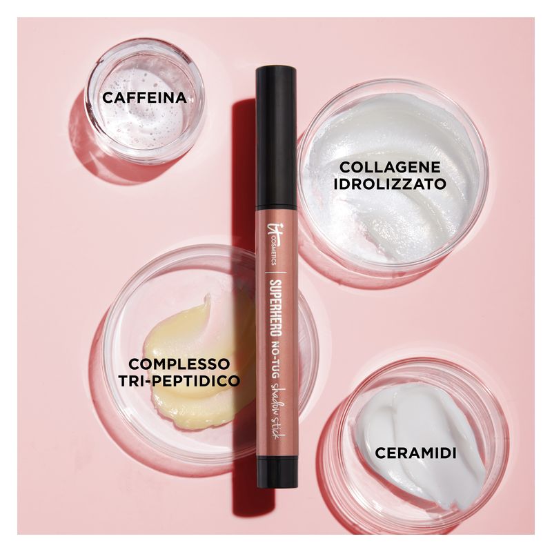 IT Cosmetics Superhero No-Tug Waterproof Eyeshadow Stick, Ombretto Cremoso Lunga Tenuta, Colore Transformative Taupe, 1.4 g, Trucco Occhi Facile