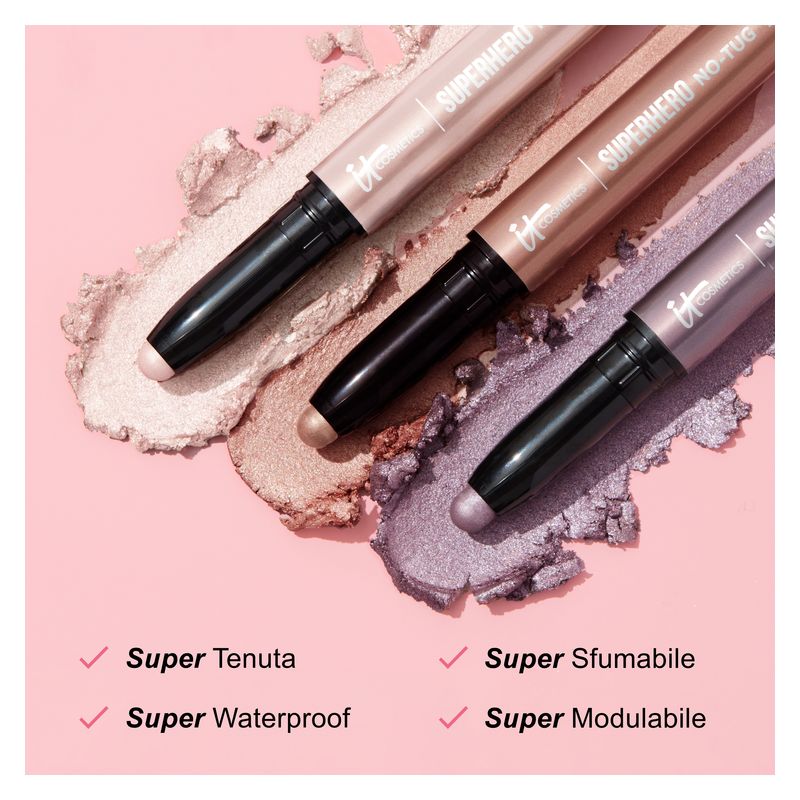 IT Cosmetics Superhero No-Tug Waterproof Eyeshadow Stick, Ombretto Cremoso Lunga Tenuta, Colore Transformative Taupe, 1.4 g, Trucco Occhi Facile