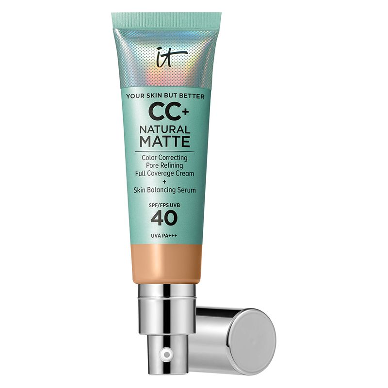 IT Cosmetics CC+ Cream Natural Matte, Fondotinta Correttivo Opacizzante, 32 ml, SPF 40, Colore Neutral Tan, Per Pelle Grassa, Anti-lucidità IT Cosmetics CC+ Cream Natural Matte, Fondotinta Correttivo Opacizzante, 32 ml, SPF 40, Colore Neutral Tan, Per Pelle Grassa, Anti-lucidità