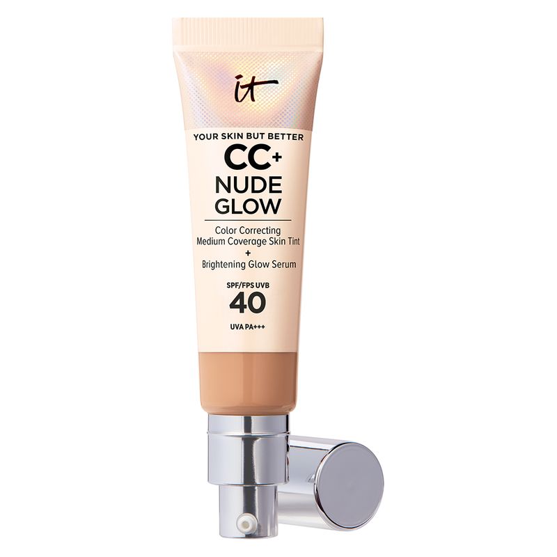 IT Cosmetics CC+ Nude Glow, Fondotinta Siero Illuminante SPF 40, 32 ml, Colore Medium Tan, Idratante 24 ore per un incarnato radioso e uniforme IT Cosmetics CC+ Nude Glow, Fondotinta Siero Illuminante SPF 40, 32 ml, Colore Medium Tan, Idratante 24 ore per un incarnato radioso e uniforme