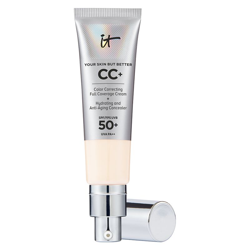 IT Cosmetics CC+ Cream, Fondotinta Correttivo ad Alta Coprenza SPF 50+, 32 ml, Fair Porcelain, per pelli con rughe, pori dilatati e macchie IT Cosmetics CC+ Cream, Fondotinta Correttivo ad Alta Coprenza SPF 50+, 32 ml, Fair Porcelain, per pelli con rughe, pori dilatati e macchie