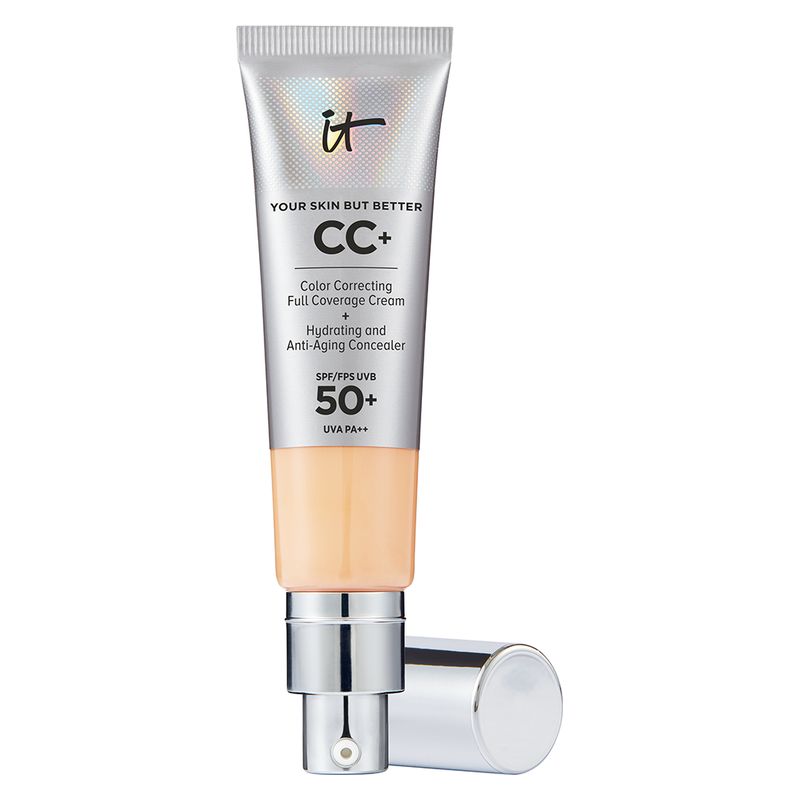 IT Cosmetics CC+ Cream Full-Coverage Foundation, Fondotinta SPF 50+, 32 ml, Light Medium, Correzione Cromatica, Idratante e Anti-età per Pelli Sensibili IT Cosmetics CC+ Cream Full-Coverage Foundation, Fondotinta SPF 50+, 32 ml, Light Medium, Correzione Cromatica, Idratante e Anti-età per Pelli Sensibili