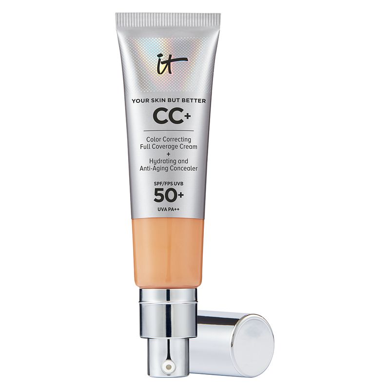 IT Cosmetics CC+ Cream Your Skin But Better SPF 50+, Fondotinta Correttore Colore Neutral Tan, 32 ml, Idratante Anti-Età, Alta Coprenza per Donna IT Cosmetics CC+ Cream Your Skin But Better SPF 50+, Fondotinta Correttore Colore Neutral Tan, 32 ml, Idratante Anti-Età, Alta Coprenza per Donna