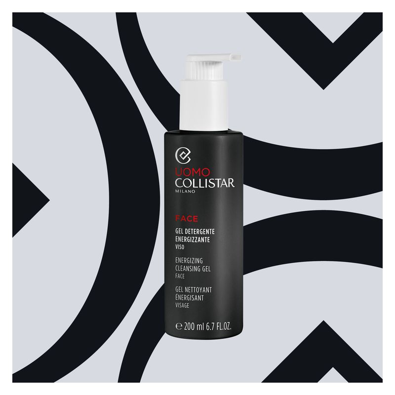 Collistar Uomo Face, Gel Detergente Energizzante Viso Uomo, 200 ml, Per tutti i tipi di pelle, Tonificante, Rinfrescante, Trattamento viso quotidiano