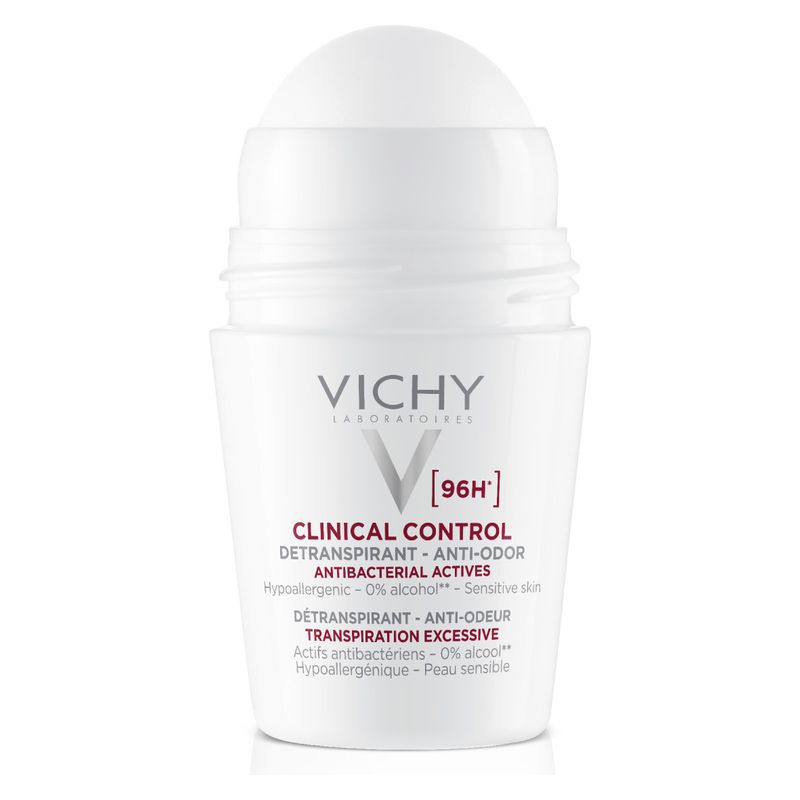 VICHY - Clinical Control Detranspirant Roll-On - Anti-Odor Antibacterial Actives 96H