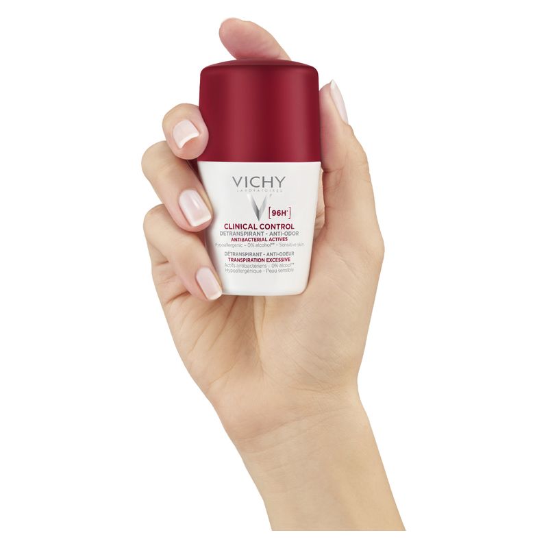 VICHY - Clinical Control Detranspirant Roll-On - Anti-Odor Antibacterial Actives 96H