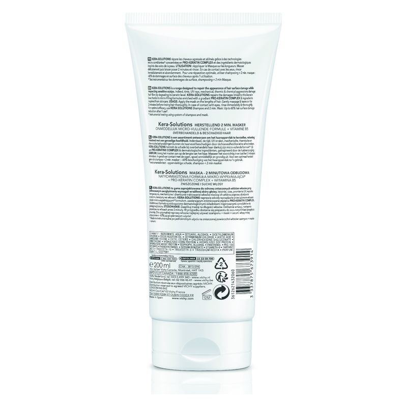 VICHY - Dercos Technique Kera-Solutions Masque 2 Min. Reparateur VICHY - Dercos Technique Kera-Solutions Masque 2 Min. Reparateur