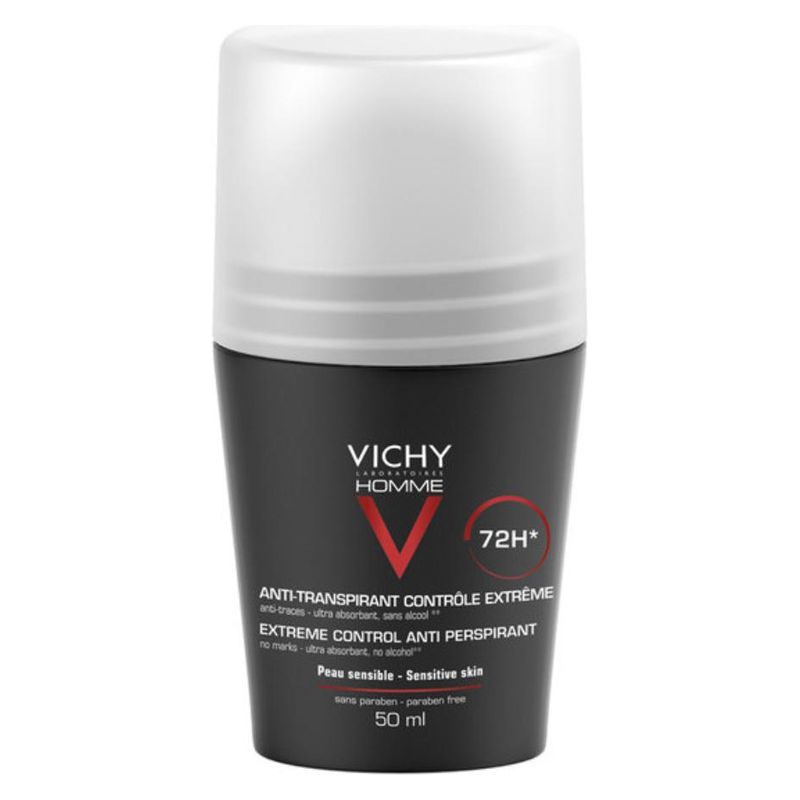 VICHY HOMME ANTI-TRANSPIRANT CONTRÔLE EXTRÊME PEAU SENSIBLE 72H