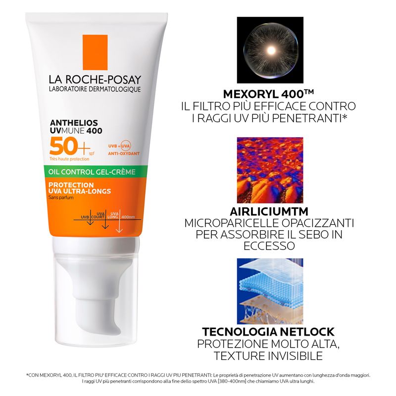 LA ROCHE-POSAY - Anthelios Uvmune 400 Oil Control Gel-Creme Spf50+ 50 Ml LA ROCHE-POSAY - Anthelios Uvmune 400 Oil Control Gel-Creme Spf50+ 50 Ml